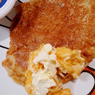 卵不使用で大豆粉入りチーズエッグパンケーキ